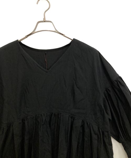 BEARDSLEY（ビアズリー）BEARDSLEY (ビアズリー) リネンギャザーワンピース ブラック サイズ:FREE 未使用品の古着・服飾アイテム
