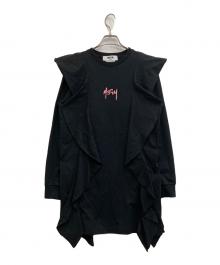 MSGM（エムエスジーエム）の古着「フリルカットソーワンピース」｜ブラック
