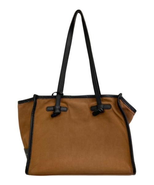 GIANNI CHIARINI（ジャンニ キアリーニ）GIANNI CHIARINI (ジャンニ キアリーニ) ポーチ付きトートバッグ ブラウンの古着・服飾アイテム