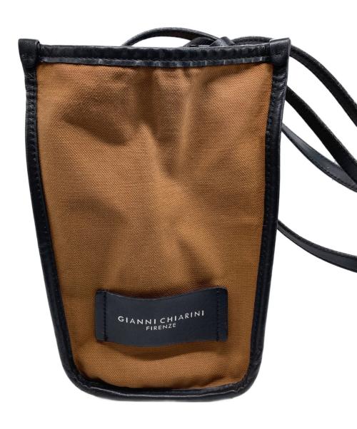 GIANNI CHIARINI（ジャンニ キアリーニ）GIANNI CHIARINI (ジャンニ キアリーニ) ポーチ付きトートバッグ ブラウンの古着・服飾アイテム