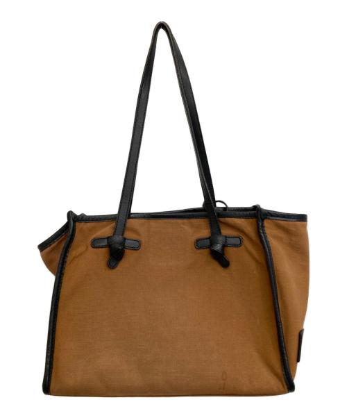 GIANNI CHIARINI（ジャンニ キアリーニ）GIANNI CHIARINI (ジャンニ キアリーニ) ポーチ付きトートバッグ ブラウンの古着・服飾アイテム