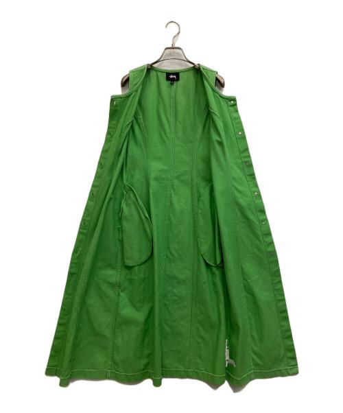 stussy（ステューシー）stussy (ステューシー) ノースリーブデニムワンピース グリーン サイズ:Sの古着・服飾アイテム