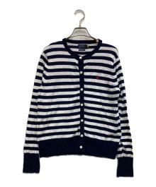 POLO RALPH LAUREN（ポロ・ラルフローレン）の古着「ボーダーカーディガン」｜ホワイト×ネイビー