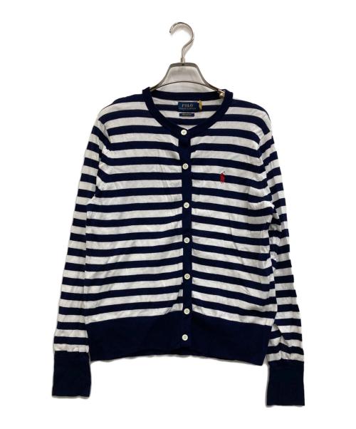 POLO RALPH LAUREN（ポロ・ラルフローレン）POLO RALPH LAUREN (ポロ・ラルフローレン) ボーダーカーディガン ホワイト×ネイビー サイズ:Mの古着・服飾アイテム