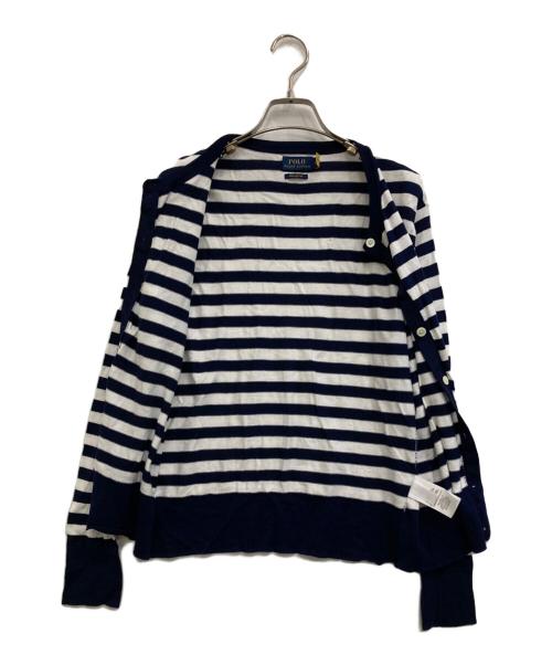 POLO RALPH LAUREN（ポロ・ラルフローレン）POLO RALPH LAUREN (ポロ・ラルフローレン) ボーダーカーディガン ホワイト×ネイビー サイズ:Mの古着・服飾アイテム