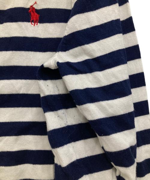POLO RALPH LAUREN（ポロ・ラルフローレン）POLO RALPH LAUREN (ポロ・ラルフローレン) ボーダーカーディガン ホワイト×ネイビー サイズ:Mの古着・服飾アイテム