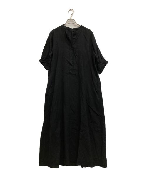 JOURNAL STANDARD L’essage（ジャーナルスタンダードレサージュ）JOURNAL STANDARD L’essage (ジャーナルスタンダードレサージュ) フレンチリネンスキッパーワンピース ブラック サイズ:38の古着・服飾アイテム