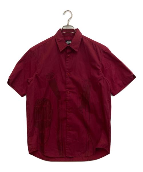 stussy（ステューシー）stussy (ステューシー) 半袖シャツ レッド サイズ:Mの古着・服飾アイテム