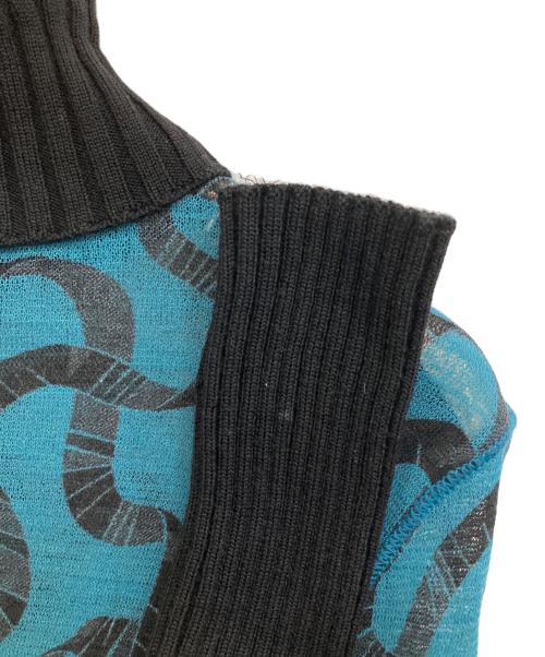 Jean Paul GAULTIER（ジャンポールゴルチェ）Jean Paul GAULTIER (ジャンポールゴルチェ) シアーウールニット ブルー サイズ:40の古着・服飾アイテム