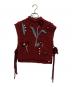 mame kurogouchi（マメクロゴウチ）の古着「Floral Motif Hand-Knitted Vest」｜レッド