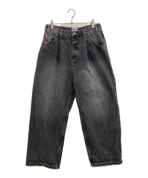 9090（9090）9090 (9090) King Logo Vintage Like Denim ブラック サイズ:Lの古着・服飾アイテム
