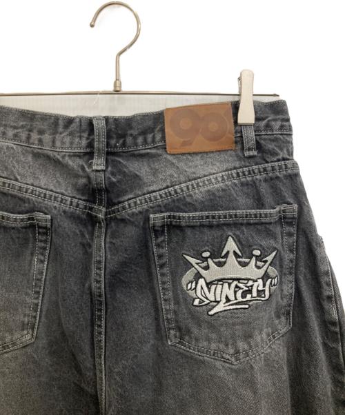 9090（9090）9090 (9090) King Logo Vintage Like Denim ブラック サイズ:Lの古着・服飾アイテム