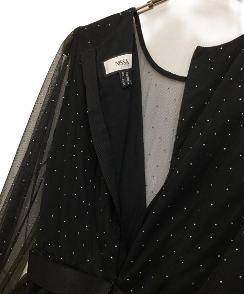 nissa（ニッサ）NISSA (ニッサ) ビジュートリム ドレス ブラック サイズ:42の古着・服飾アイテム