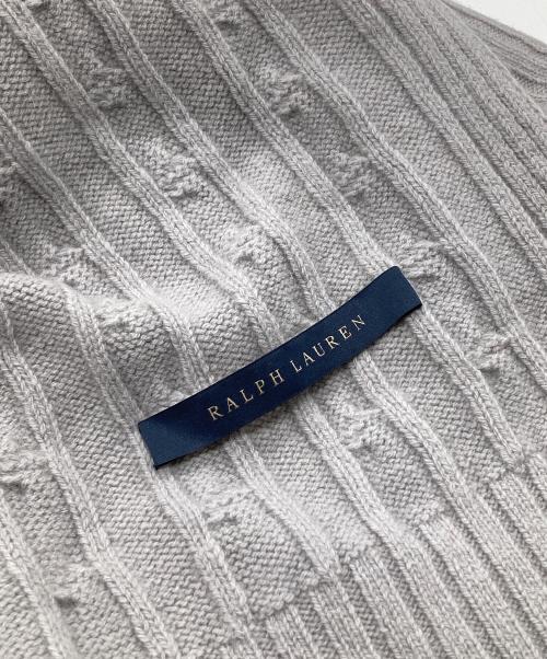 RALPH LAUREN（ラルフローレン）RALPH LAUREN (ラルフローレン) カシミヤ混ケーブルニットマフラー グレーの古着・服飾アイテム