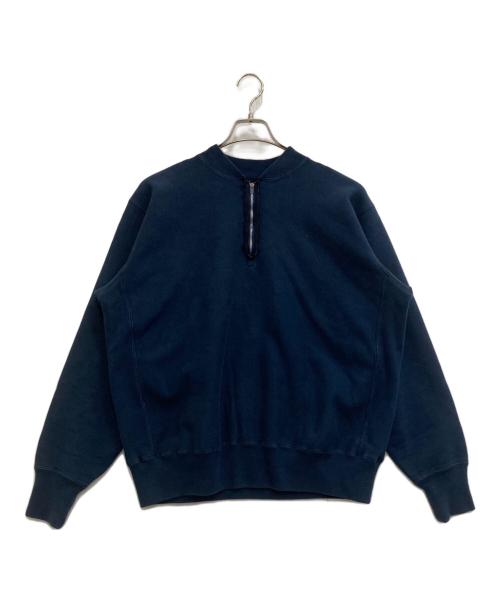 A.PRESSE（アプレッセ）A.PRESSE (アプレッセ) Vintage Half Zip Rib Collar Sweatshirt ネイビー サイズ:4の古着・服飾アイテム