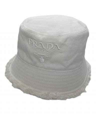 中古・古着通販】PRADA (プラダ) バケットハット ホワイト サイズ:S