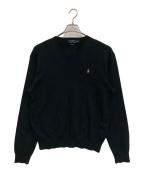POLO RALPH LAURENポロ・ラルフローレン）の古着「Vネックニット」｜ブラック