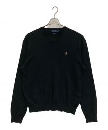 POLO RALPH LAUREN（ポロ・ラルフローレン）の古着「Vネックニット」｜ブラック
