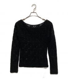 Noble（ノーブル）の古着「ストレッチフラワ－レースプルオーバー」｜ブラック