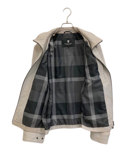 BLACK LABEL CRESTBRIDGE（ブラックレーベル クレストブリッジ）BLACK LABEL CRESTBRIDGE (ブラックレーベル クレストブリッジ) ラムレザージャケット アイボリー サイズ:Mの古着・服飾アイテム