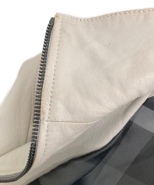 BLACK LABEL CRESTBRIDGE（ブラックレーベル クレストブリッジ）BLACK LABEL CRESTBRIDGE (ブラックレーベル クレストブリッジ) ラムレザージャケット アイボリー サイズ:Mの古着・服飾アイテム