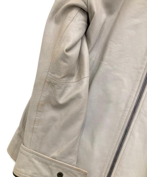 BLACK LABEL CRESTBRIDGE（ブラックレーベル クレストブリッジ）BLACK LABEL CRESTBRIDGE (ブラックレーベル クレストブリッジ) ラムレザージャケット アイボリー サイズ:Mの古着・服飾アイテム