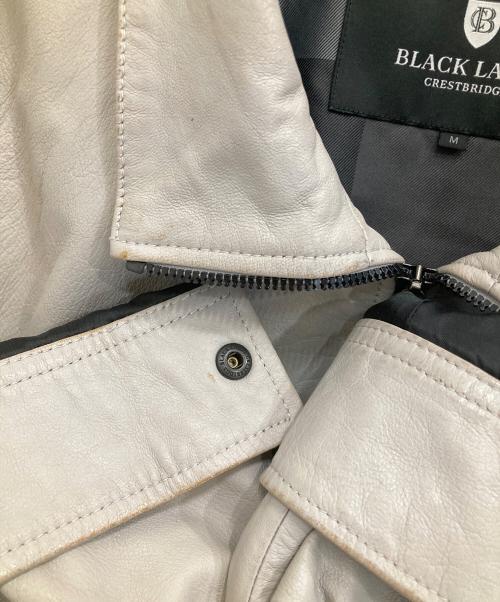 BLACK LABEL CRESTBRIDGE（ブラックレーベル クレストブリッジ）BLACK LABEL CRESTBRIDGE (ブラックレーベル クレストブリッジ) ラムレザージャケット アイボリー サイズ:Mの古着・服飾アイテム