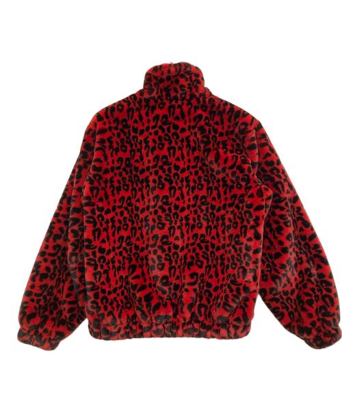 ZARA（ザラ）ZARA (ザラ) レオパード柄ファージャケット ブラック×レッド サイズ:XLの古着・服飾アイテム