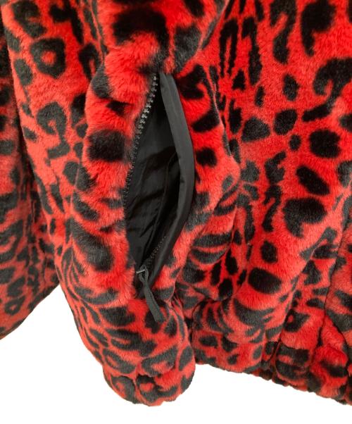 ZARA（ザラ）ZARA (ザラ) レオパード柄ファージャケット ブラック×レッド サイズ:XLの古着・服飾アイテム