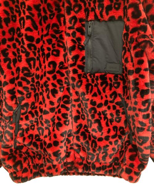 ZARA（ザラ）ZARA (ザラ) レオパード柄ファージャケット ブラック×レッド サイズ:XLの古着・服飾アイテム