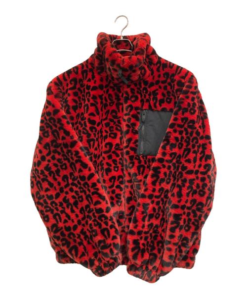 ZARA（ザラ）ZARA (ザラ) レオパード柄ファージャケット ブラック×レッド サイズ:XLの古着・服飾アイテム