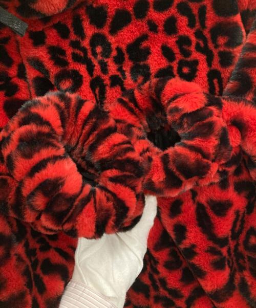 ZARA（ザラ）ZARA (ザラ) レオパード柄ファージャケット ブラック×レッド サイズ:XLの古着・服飾アイテム