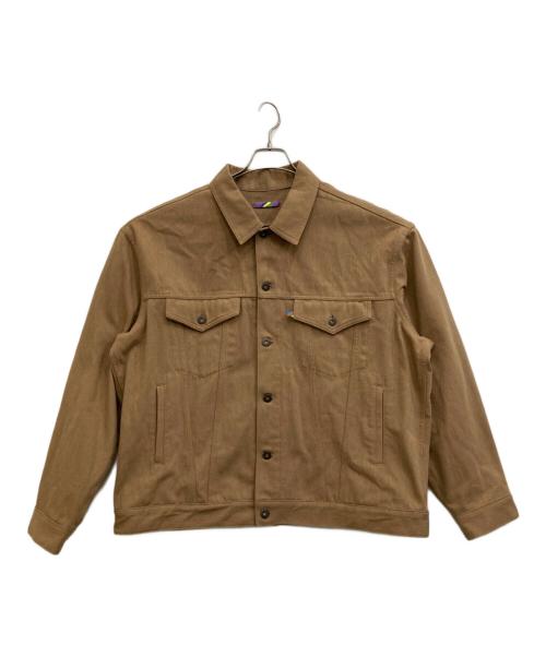 is-ness（イズネス）is-ness (イズネス) NU TRUCKER JACKET ブラウン サイズ:Ｌの古着・服飾アイテム