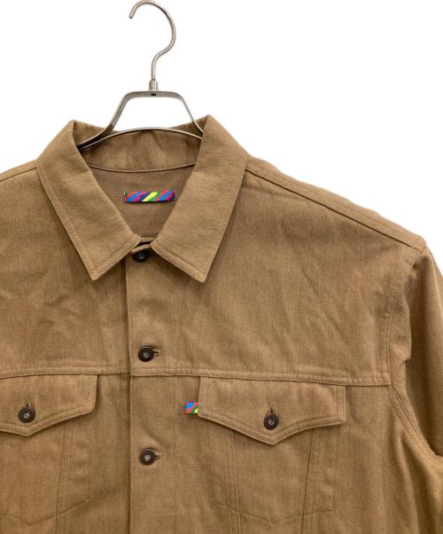 is-ness（イズネス）is-ness (イズネス) NU TRUCKER JACKET ブラウン サイズ:Ｌの古着・服飾アイテム