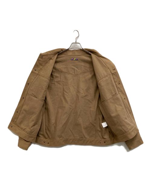 is-ness（イズネス）is-ness (イズネス) NU TRUCKER JACKET ブラウン サイズ:Ｌの古着・服飾アイテム