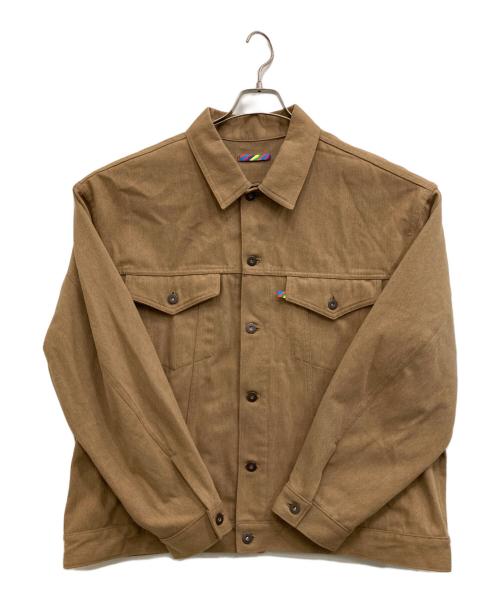 is-ness（イズネス）is-ness (イズネス) NU TRUCKER JACKET ブラウン サイズ:Ｌの古着・服飾アイテム