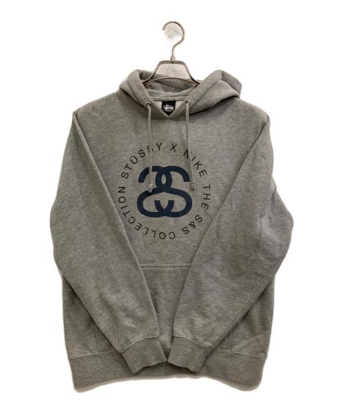 stussy（ステューシー）stussy (ステューシー) NIKE (ナイキ) 裏起毛パーカー グレー サイズ:Ｍの古着・服飾アイテム