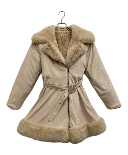 darich（ダーリッチ）darich (ダーリッチ) ファーボリュームフレアコート ベージュ サイズ:Fの古着・服飾アイテム