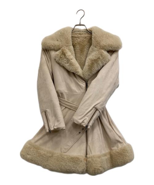 darich（ダーリッチ）darich (ダーリッチ) ファーボリュームフレアコート ベージュ サイズ:Fの古着・服飾アイテム