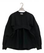 OMMOオーエムエムオー）の古着「LAYERED FLARE KNIT TOP」｜ブラック
