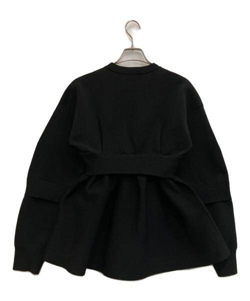 OMMO（オーエムエムオー）OMMO (オーエムエムオー) LAYERED FLARE KNIT TOP ブラック サイズ:Fの古着・服飾アイテム