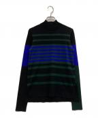 UN3D.アンスリード）の古着「マルチボーダータートルニット」｜ブラック