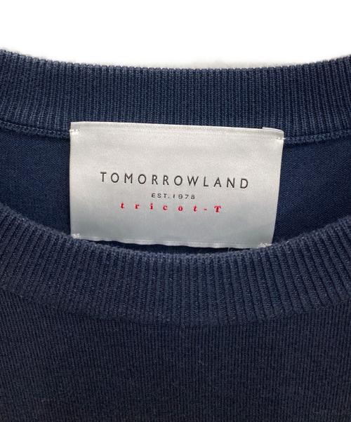 TOMORROW LAND（トゥモローランド）TOMORROW LAND (トゥモローランド) コットンナイロン ロープボーダークルーネックニット ネイビー サイズ:Ｓの古着・服飾アイテム