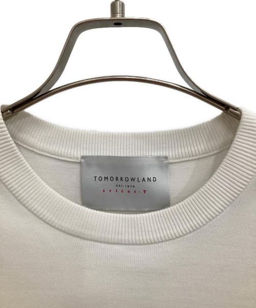 TOMORROW LAND（トゥモローランド）TOMORROW LAND (トゥモローランド) コットンナイロン ロープボーダークルーネックニット ホワイト サイズ:Ｓの古着・服飾アイテム