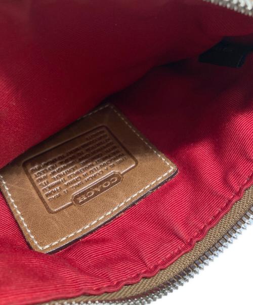 COACH（コーチ）COACH (コーチ) チェック柄ショルダーバッグ レッドの古着・服飾アイテム