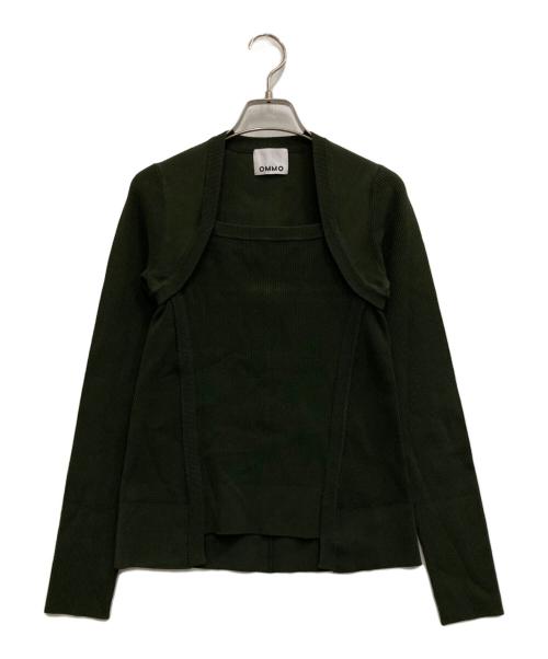 OMMO（オーエムエムオー）OMMO (オーエムエムオー) SQUARE NECK KT TOP オリーブ サイズ:Fの古着・服飾アイテム