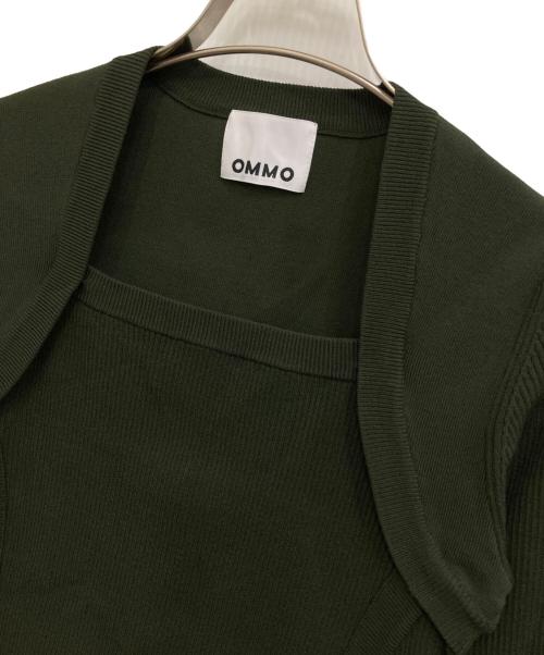 OMMO（オーエムエムオー）OMMO (オーエムエムオー) SQUARE NECK KT TOP オリーブ サイズ:Fの古着・服飾アイテム
