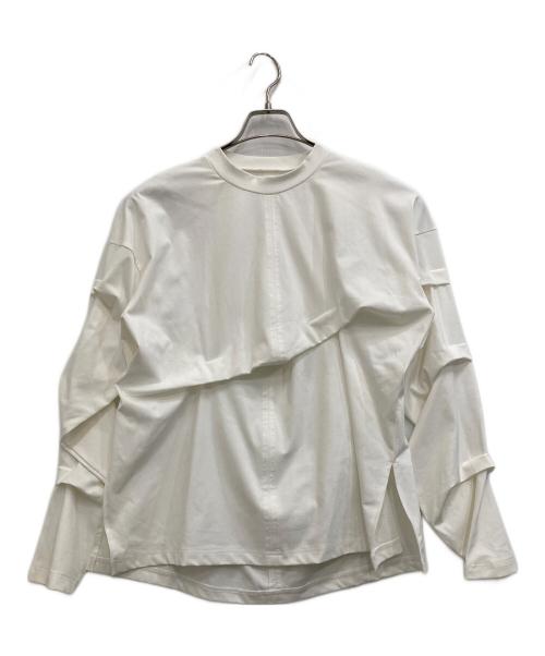 OMMO（オーエムエムオー）OMMO (オーエムエムオー) TUCK LONG SLEEVE TOP ホワイト サイズ:Fの古着・服飾アイテム