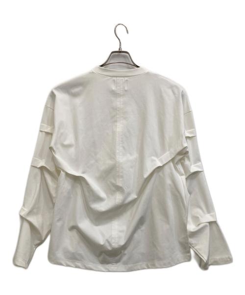 OMMO（オーエムエムオー）OMMO (オーエムエムオー) TUCK LONG SLEEVE TOP ホワイト サイズ:Fの古着・服飾アイテム