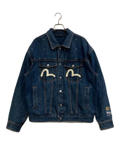 EVISU（エヴィス）EVISU (エヴィス) Diamond Daruma and Seagull Print Loose Fit Denim Jacket インディゴ サイズ:Lの古着・服飾アイテム